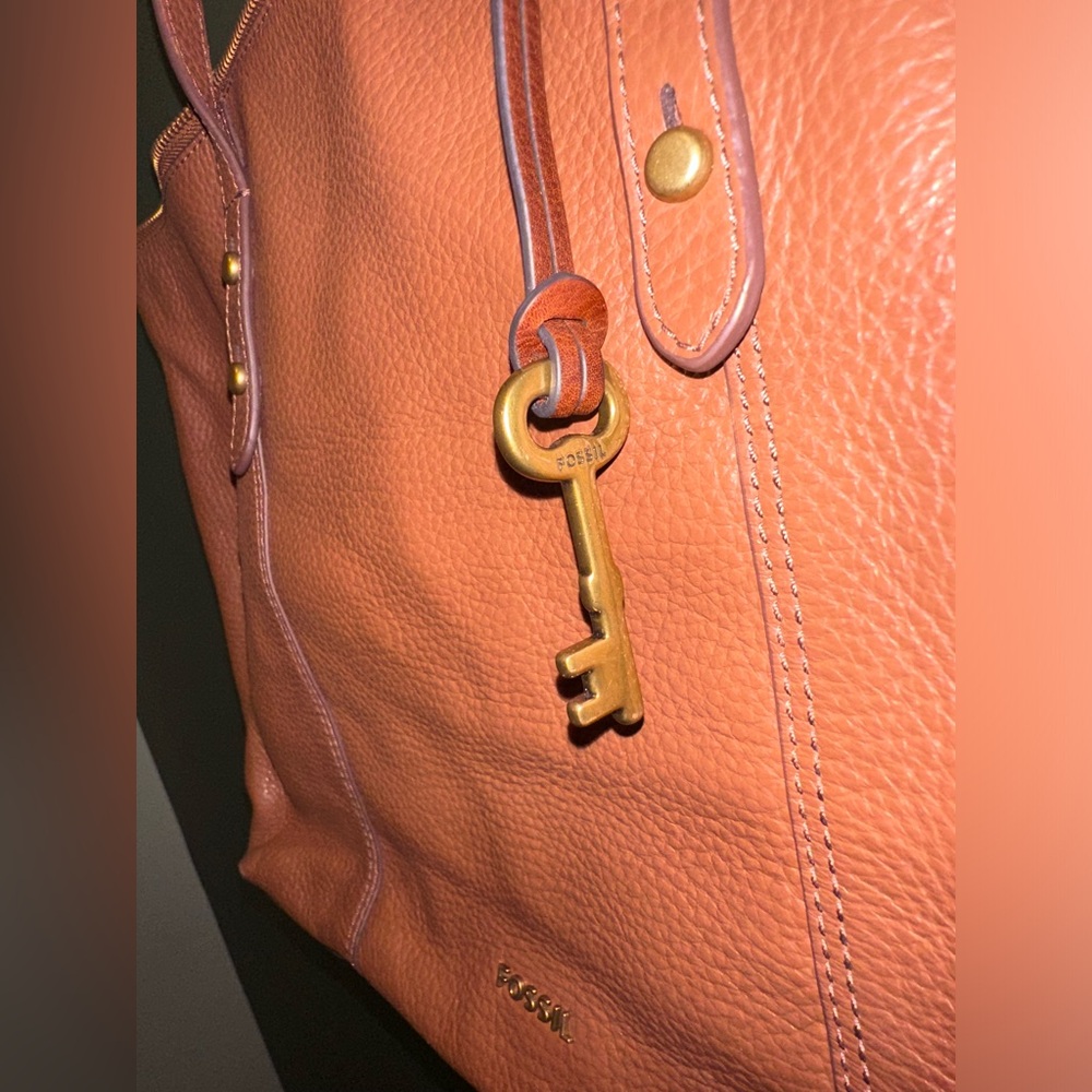FOSSIL Jenna Tote Genuine Leather Y2K Bag - Picture 4 of 13